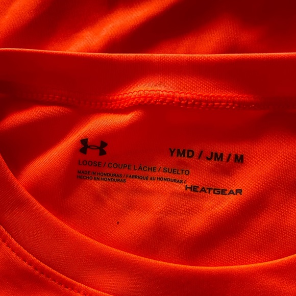 Under Armor YMD Neon Orange Crew Neck Shirt - Picture 4 of 7